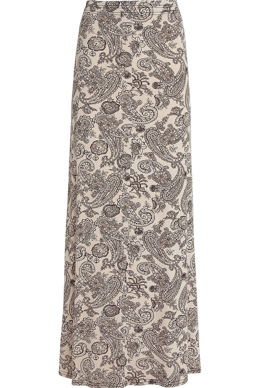 Plus Size Stone Paisley Print Maxi Skirt Skirt WearAll