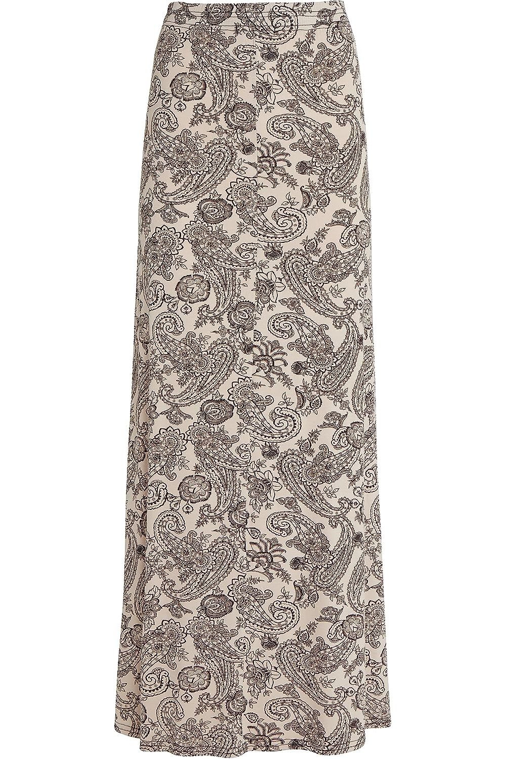 Plus Size Stone Paisley Print Maxi Skirt Skirt WearAll