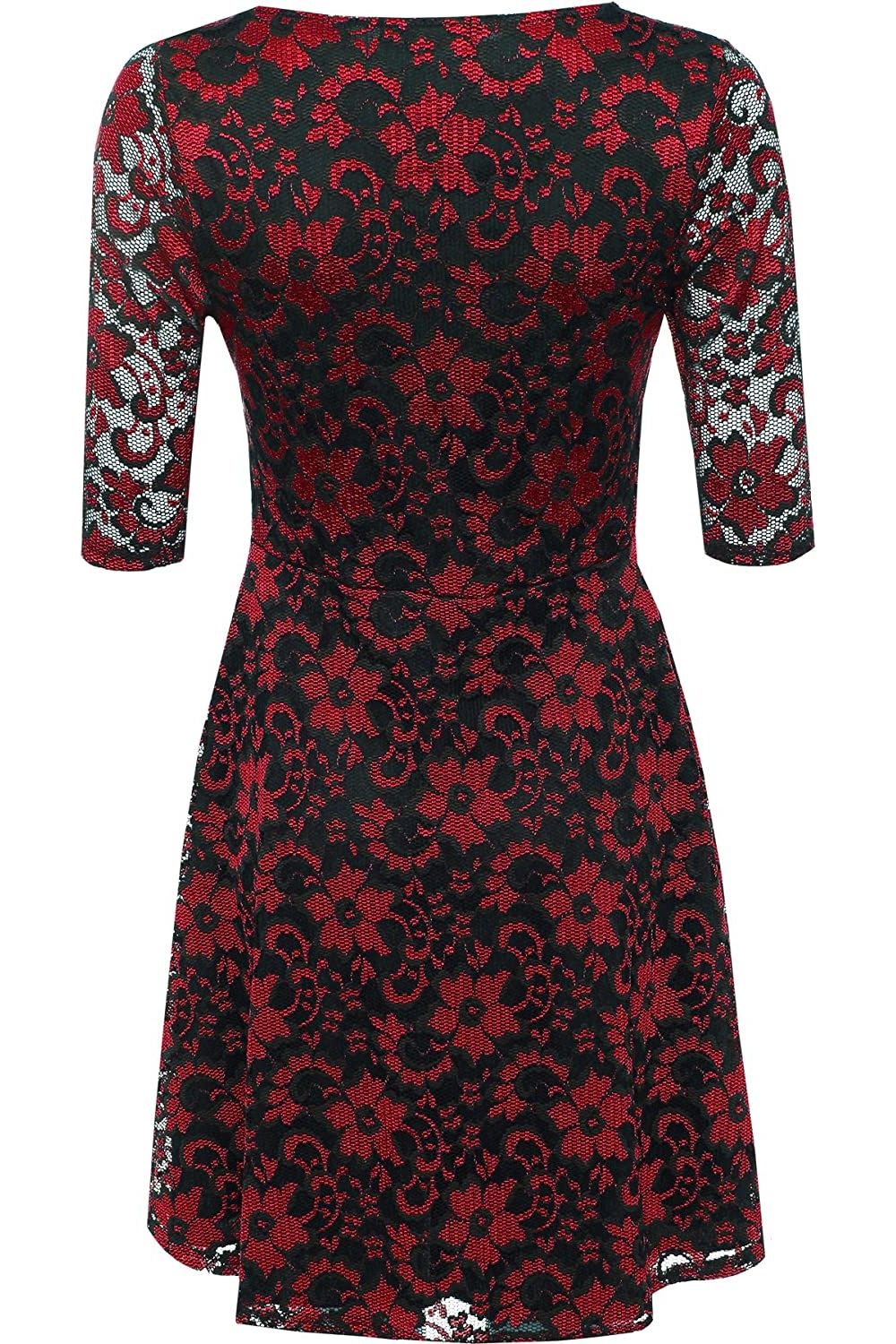 Plus Size Floral Lace Flared Skater Dress Dress WearAll