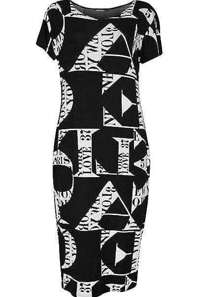 Plus Size Short Sleeve Letters Print Midi Dress Dress WearAll Letters 16