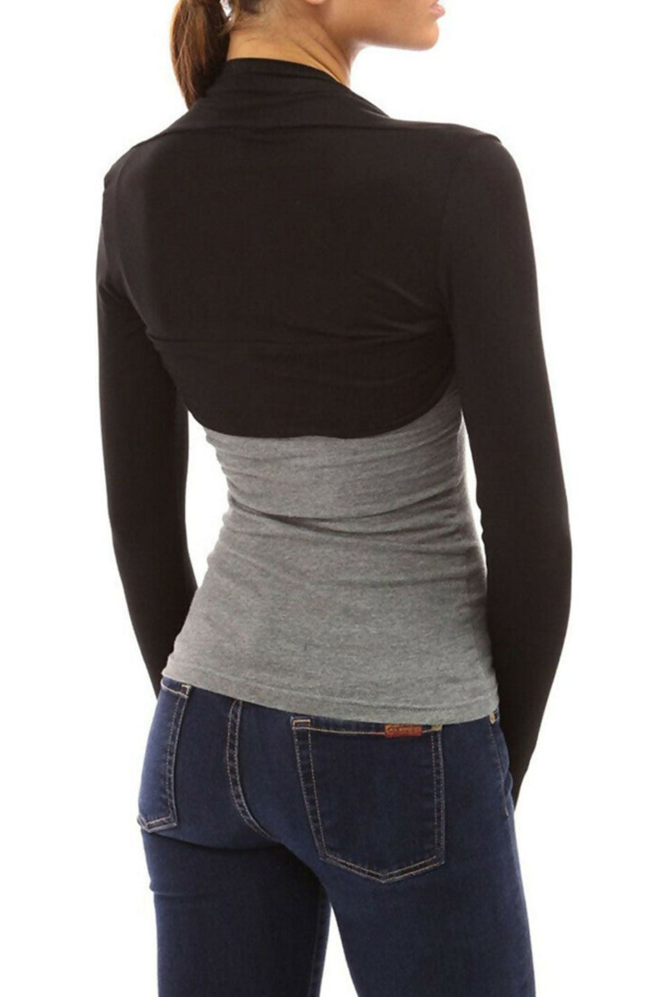 Plus Size Long Sleeve Crop Bolero Shrug Tops WearAll