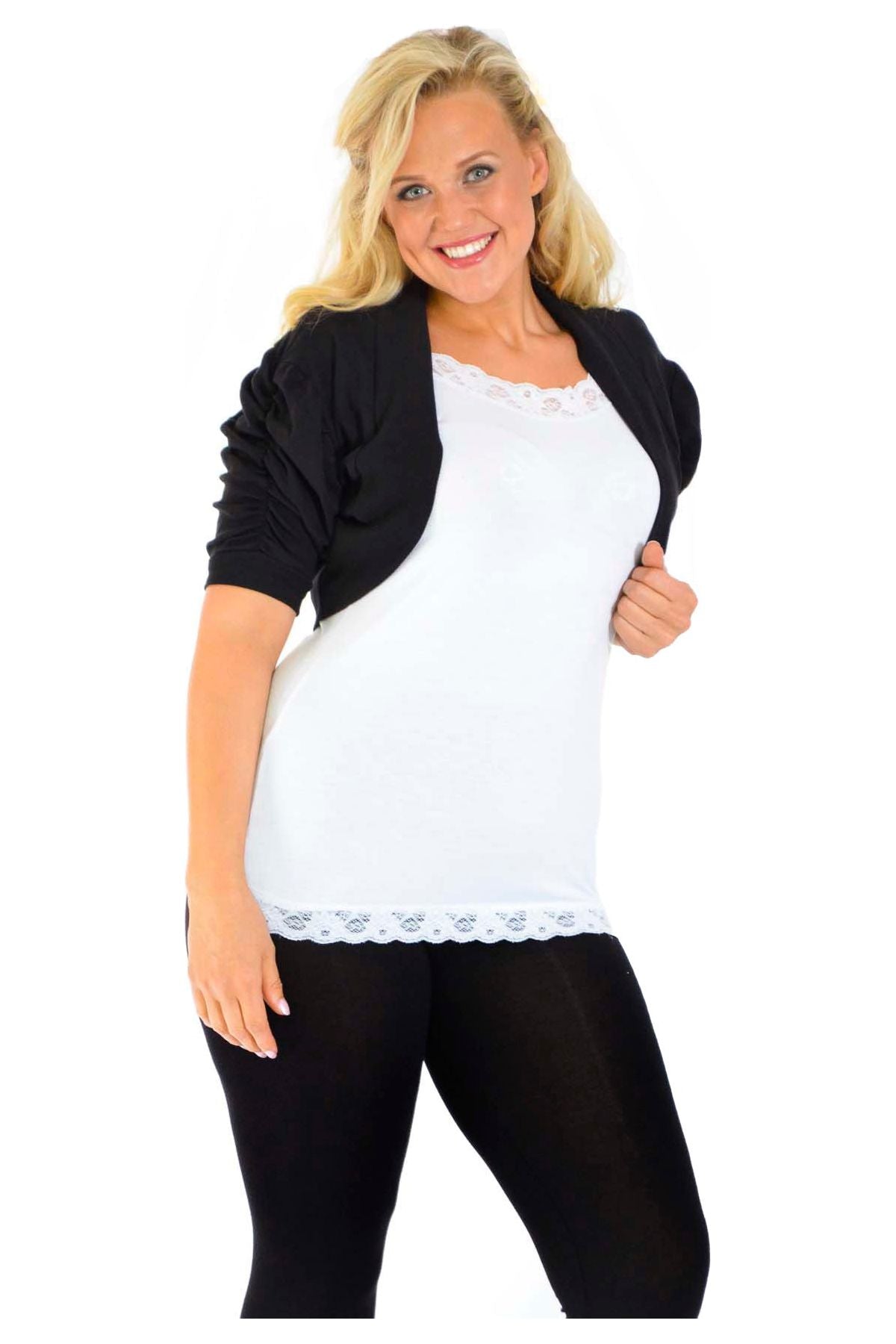 Puff Sleeve Bolero Shrug Tops WearAll