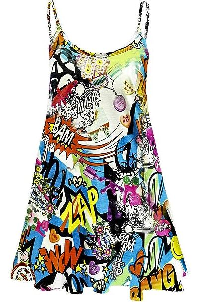 Bang Print Strappy Mini Dress Vest Top Dress WearAll Bang 8-10