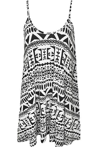 Big Aztec Print Strappy Mini Dress Vest Top Dress WearAll Big Aztec 8-10