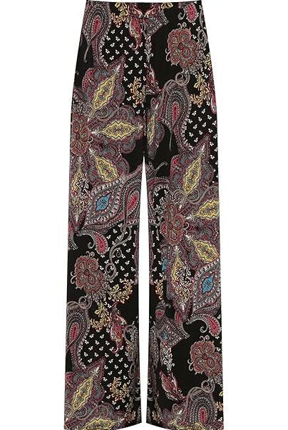 Wine Paisley Print Wide Leg Palazzo Trouser Palazzo WearAll