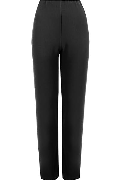 Plus Size Straight Leg Stretch Ribbed Trouser Trousers WearAll Black 24-26