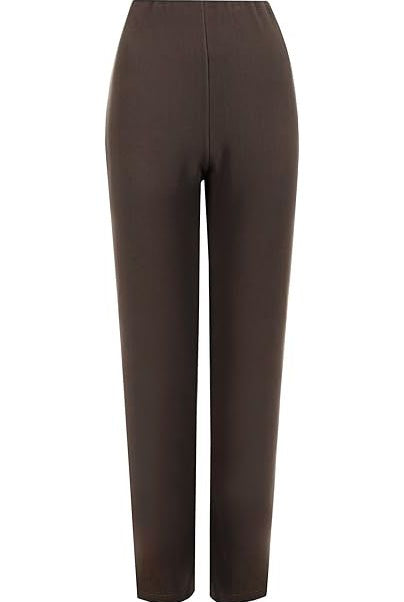 Plus Size Straight Leg Stretch Ribbed Trouser Trousers WearAll Brown 16-18