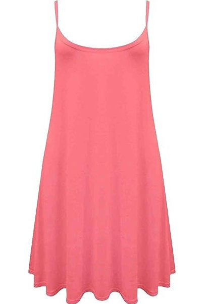 Strappy Mini Dress Vest Top Dress WearAll Coral 8-10