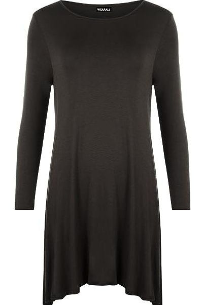 Plus Size Plain Ladies Swing Dress Top Dress WearAll