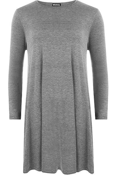 Plain Ladies Swing Dress Top Dress WearAll
