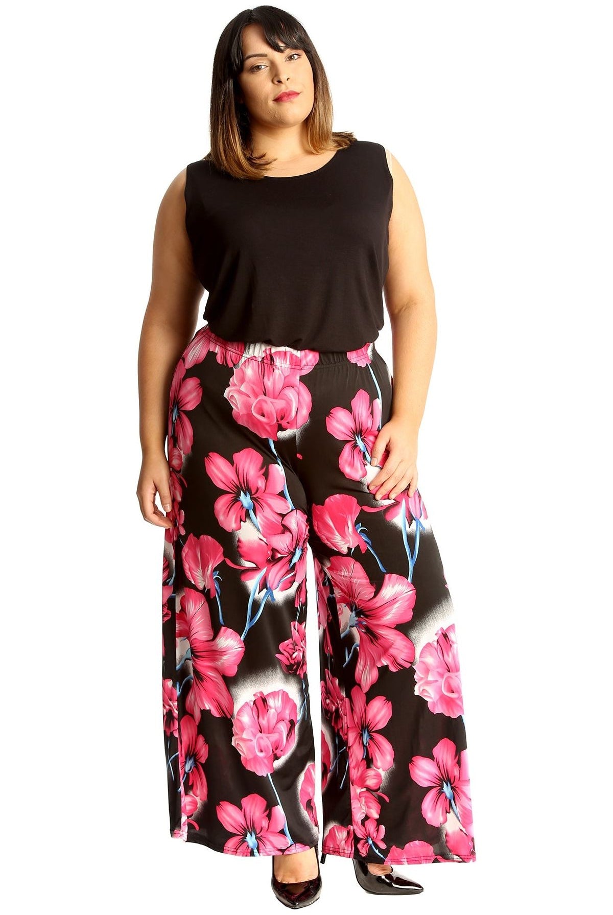 Plus Size Floral Print Palazzo Trouser Palazzo WearAll
