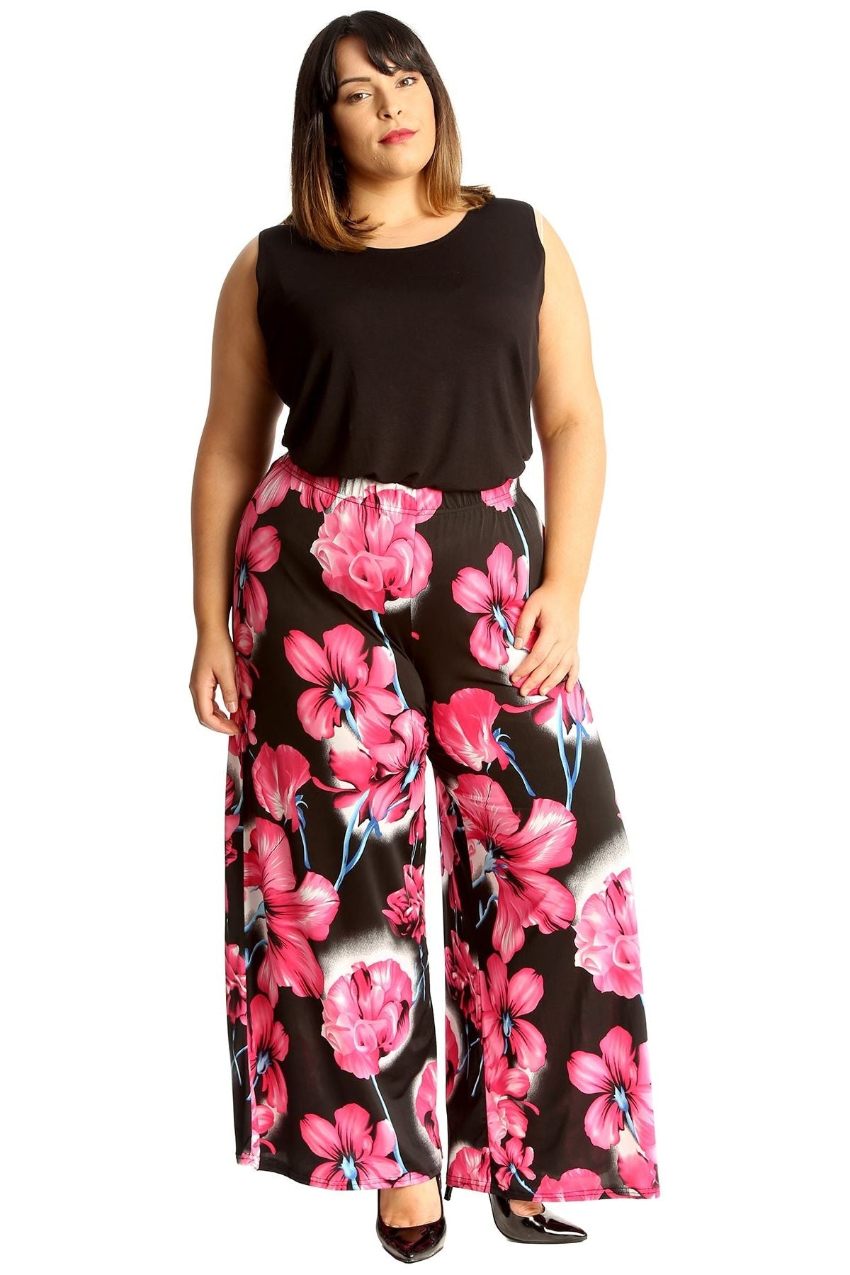 Plus Size Floral Print Palazzo Trouser Palazzo WearAll
