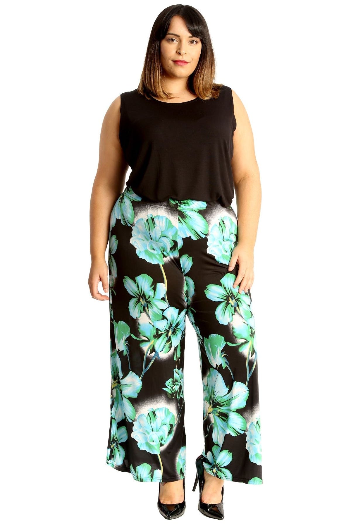 Plus Size Floral Print Palazzo Trouser Palazzo WearAll