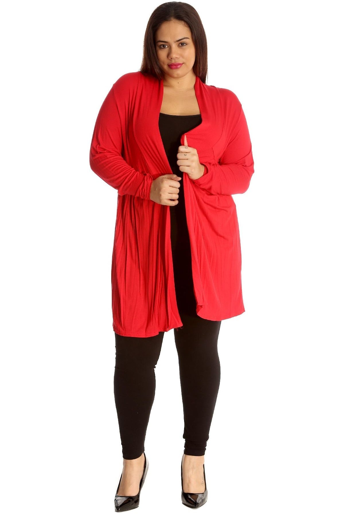 Lace Back Open Pleated Cardigan Maxi Cardigan WearAll