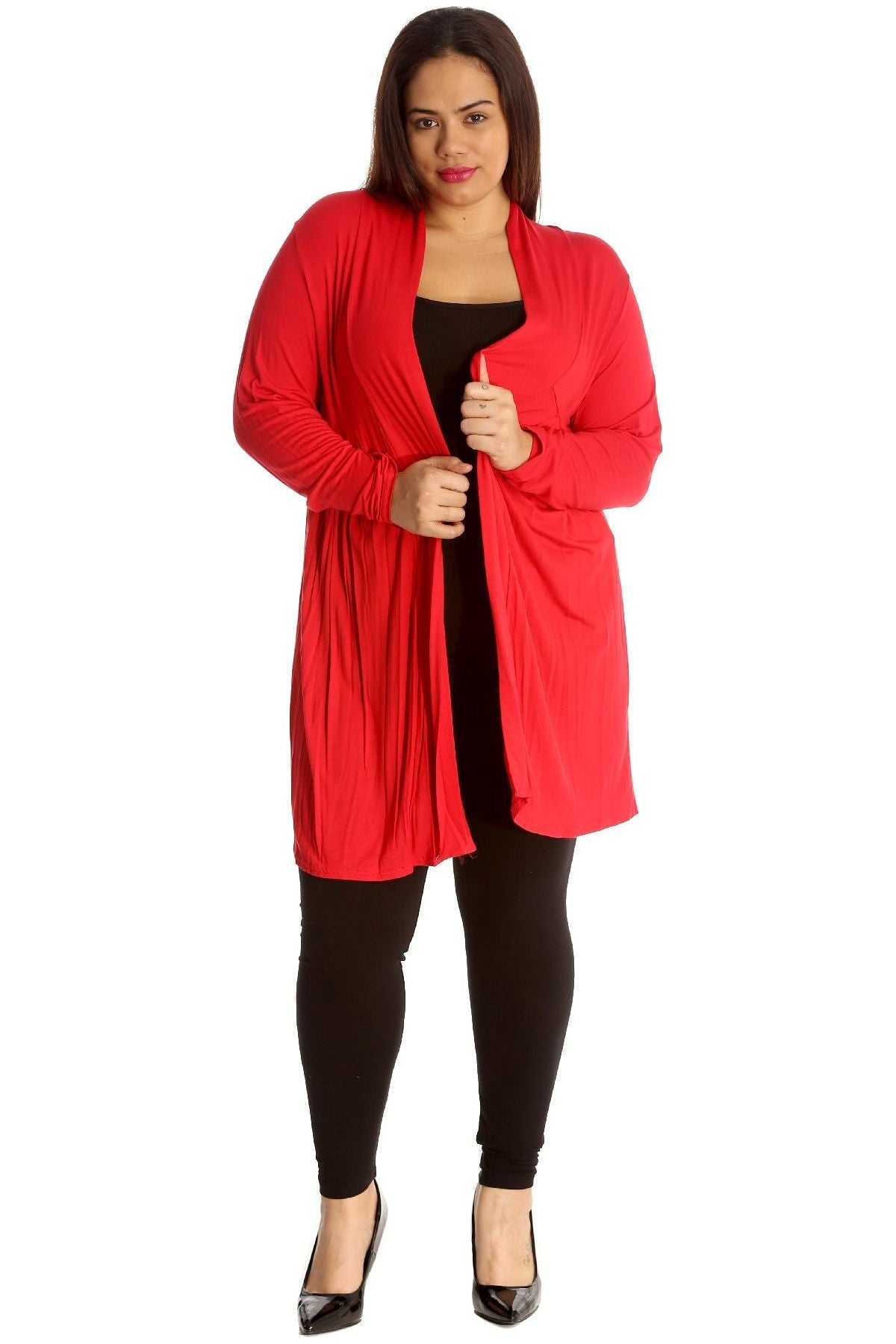 Lace Back Open Pleated Cardigan Maxi Cardigan WearAll