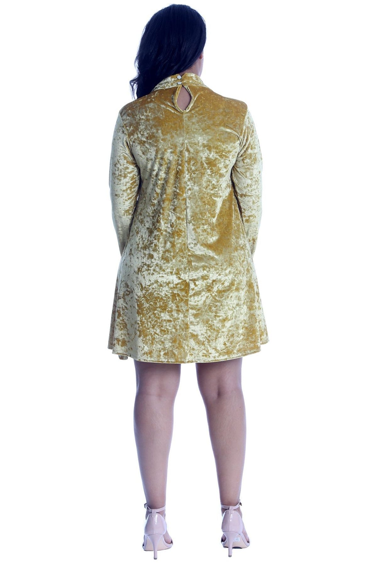 Plus Size Plain Velvet Swing Top Dress WearAll