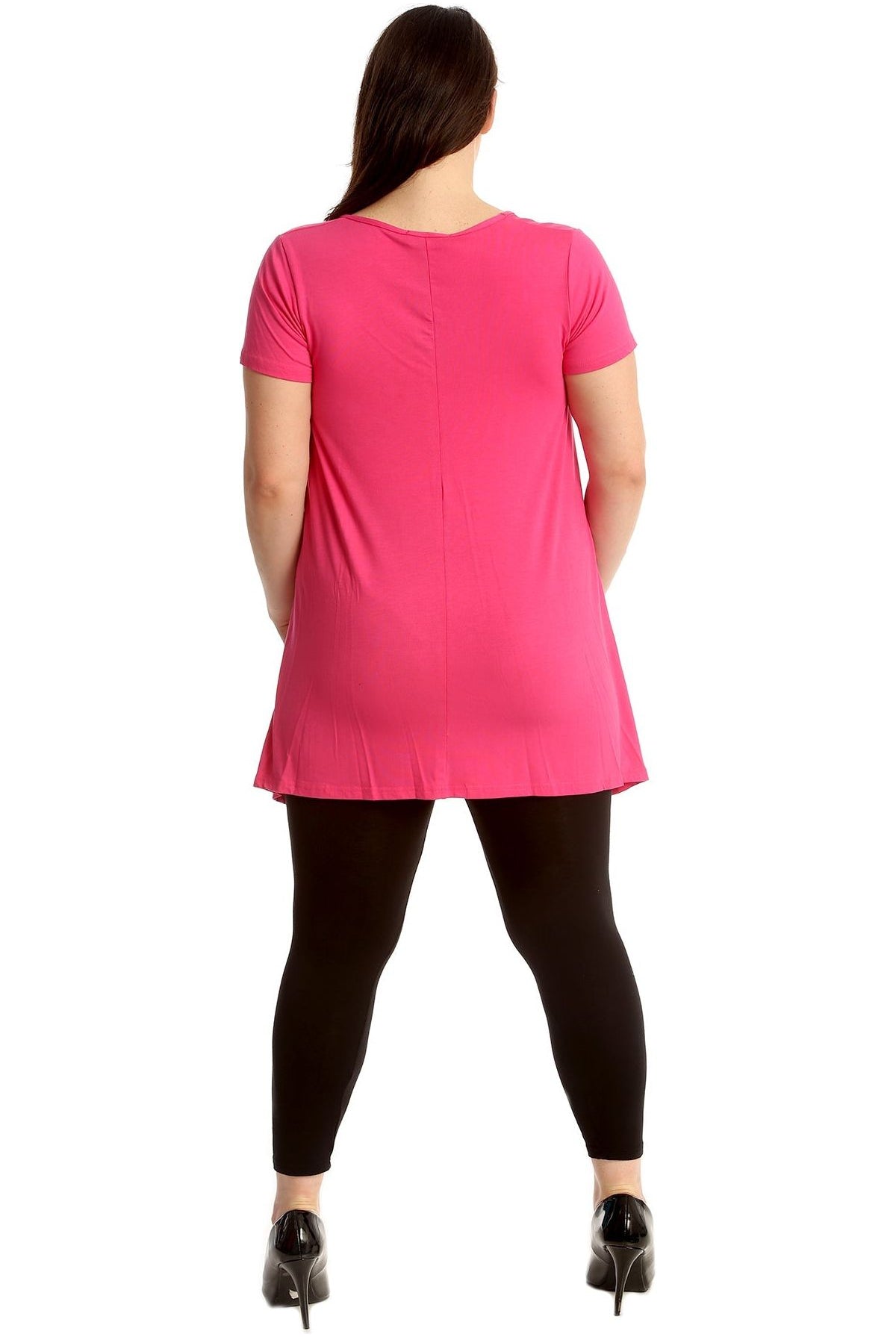 Three Rose Print Hanky Hem Short Sleeve Top Apparel & Accessories WearAll