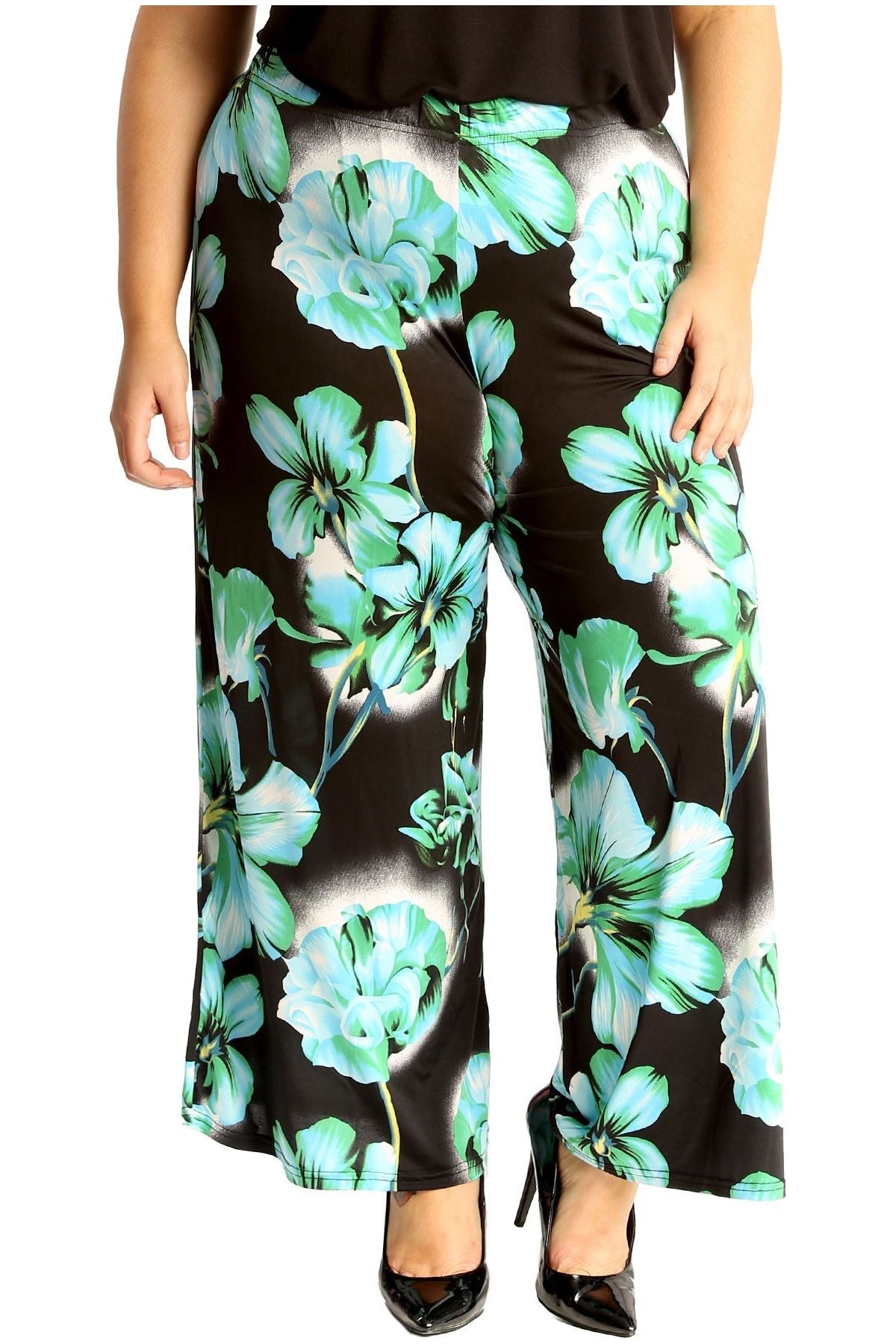 Plus Size Floral Print Palazzo Trouser Palazzo WearAll