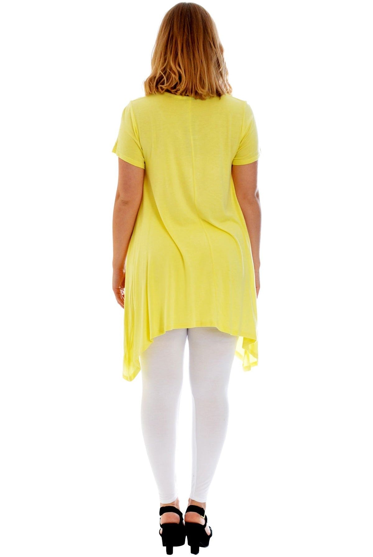 Studded Fur Cat Hanky Hem Short Sleeve Top Apparel & Accessories WearAll