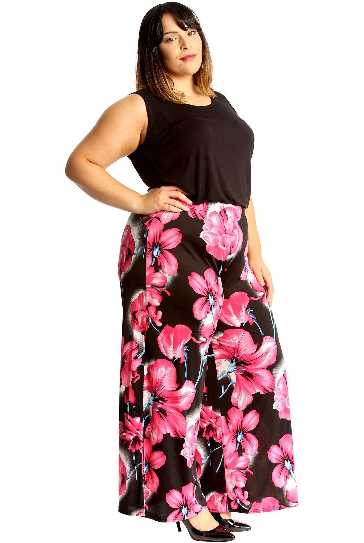 Plus Size Floral Print Palazzo Trouser Palazzo WearAll