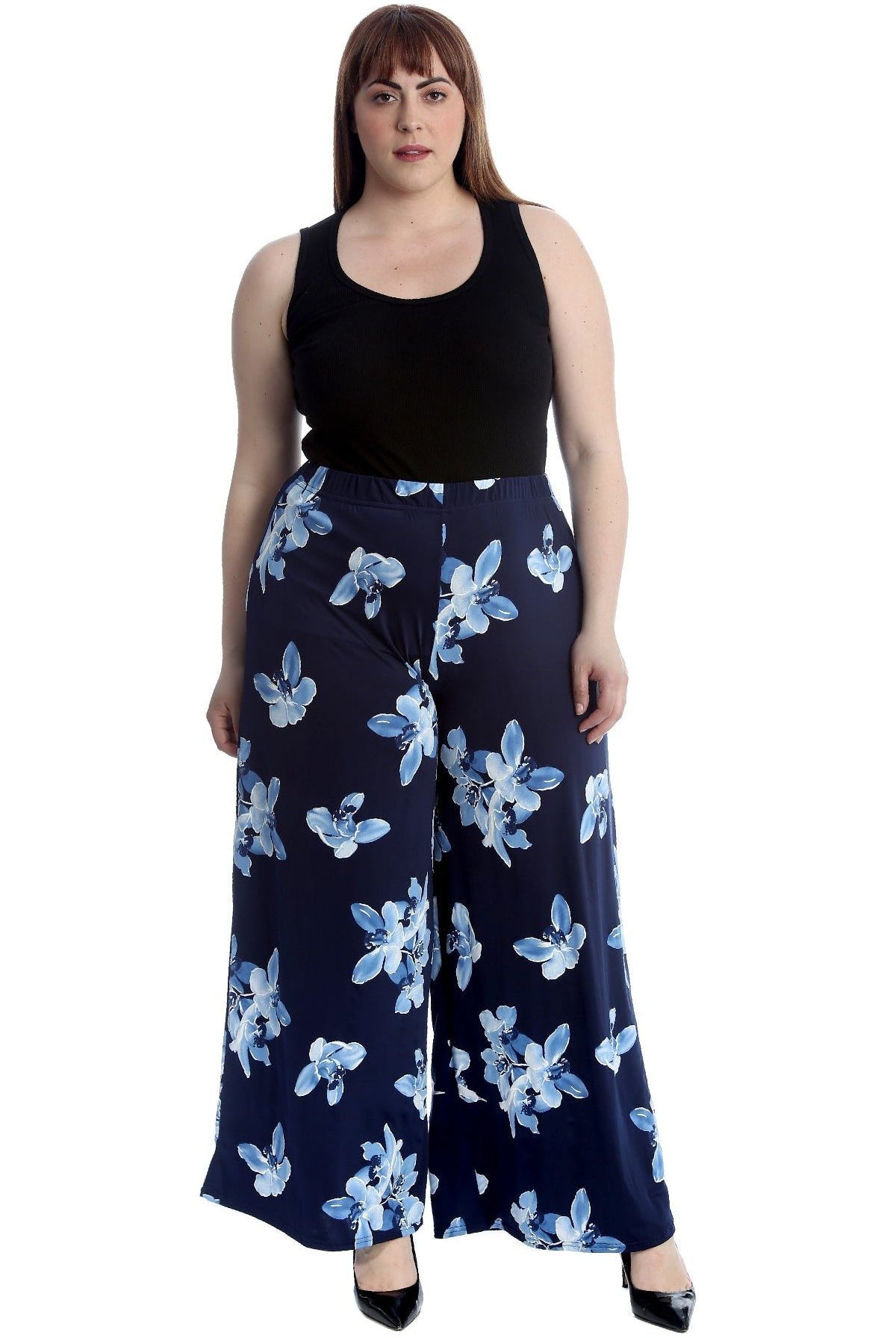 Plus Size Floral Print Palazzo Trouser Palazzo WearAll