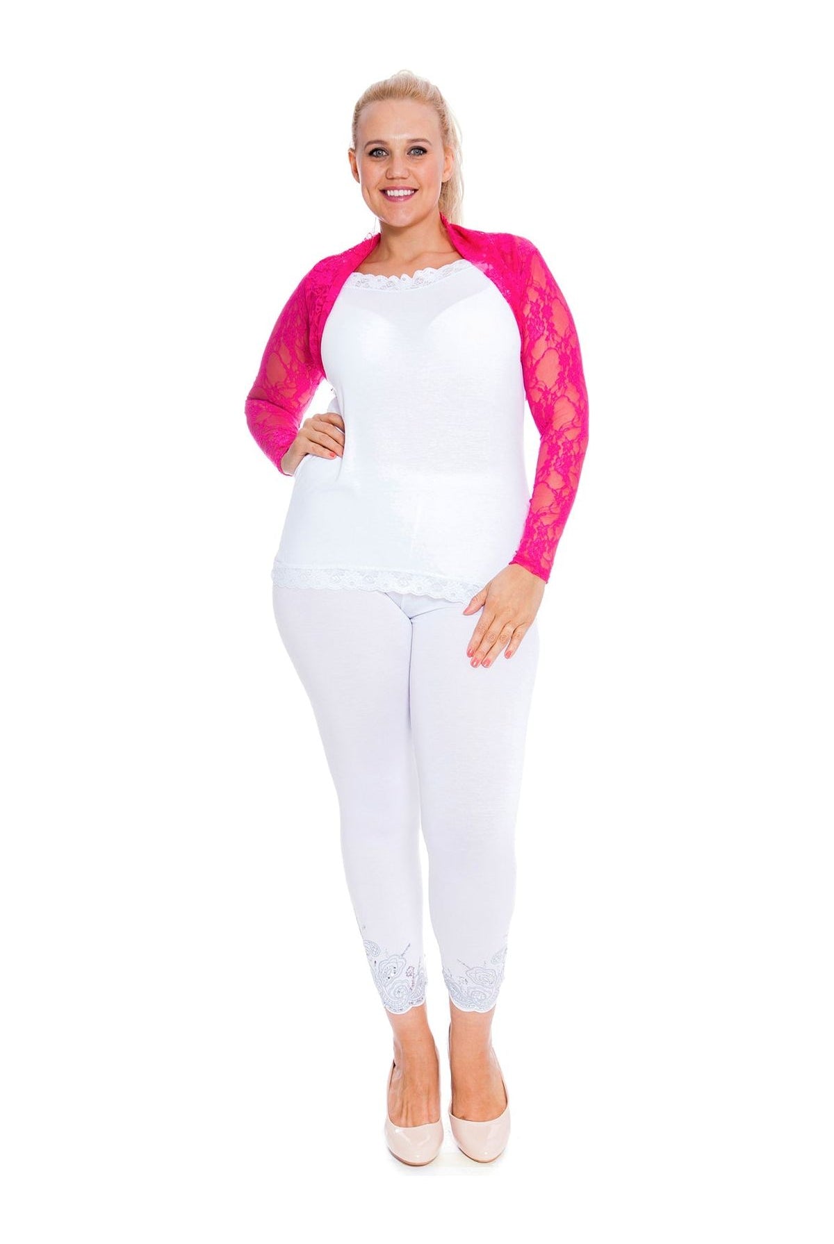 Plus Size Cropped Lace Bolero Shrug Tops WearAll