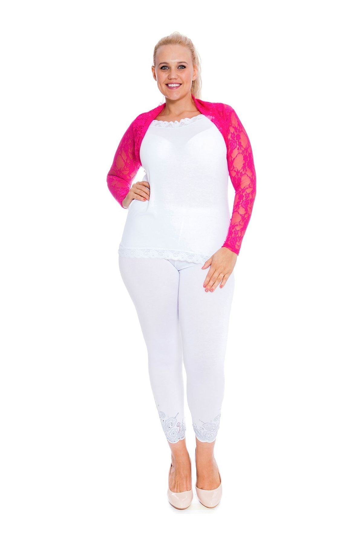 Plus Size Cropped Lace Bolero Shrug Tops WearAll