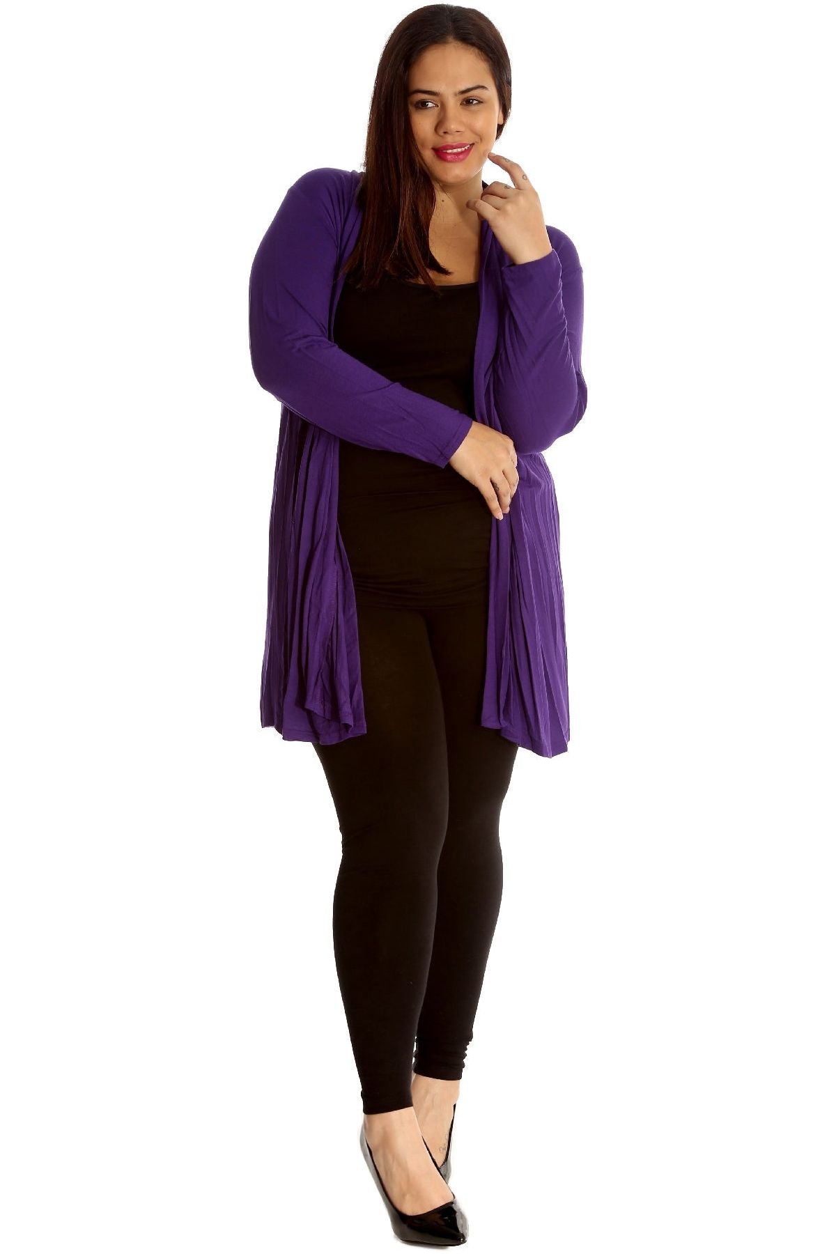 Lace Back Open Pleated Cardigan Maxi Cardigan WearAll