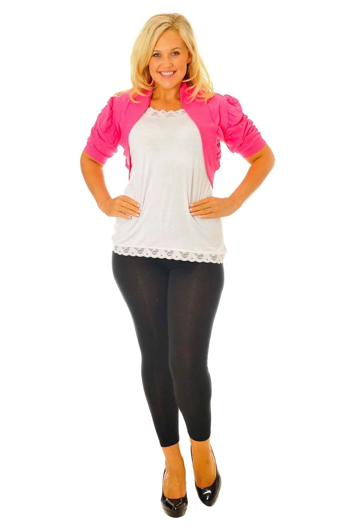 Puff Sleeve Bolero Shrug Tops WearAll