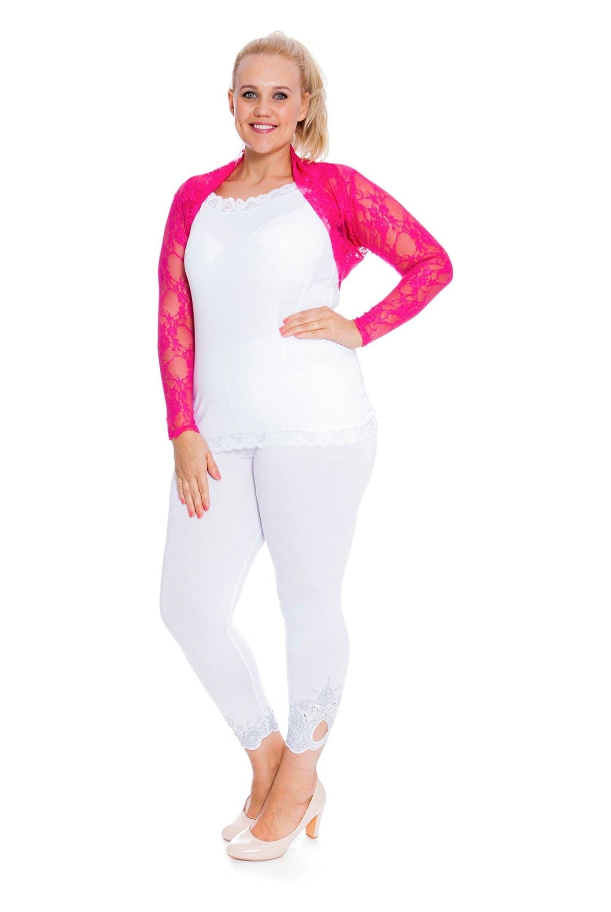 Plus Size Cropped Lace Bolero Shrug Tops WearAll