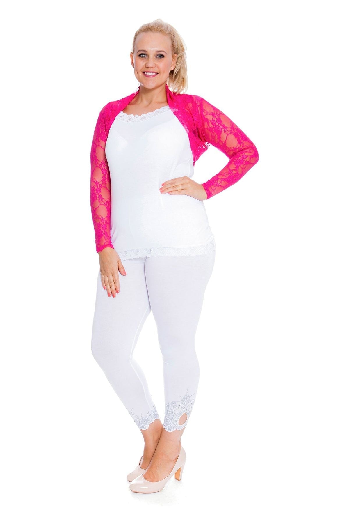 Plus Size Cropped Lace Bolero Shrug Tops WearAll