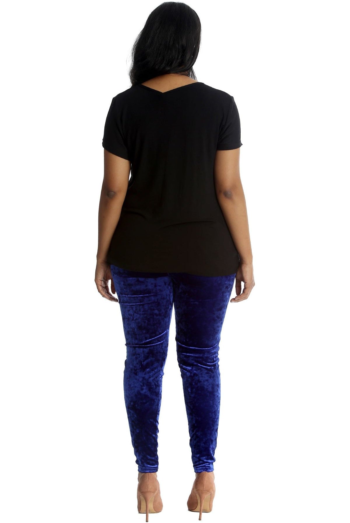 Full Length Crushed Velour Velvet Leggings Leggings WearAll