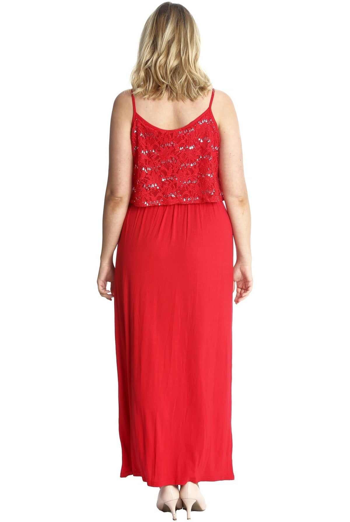 Plus Size Floral Sequin Lace Maxi Dress Dress WearAll