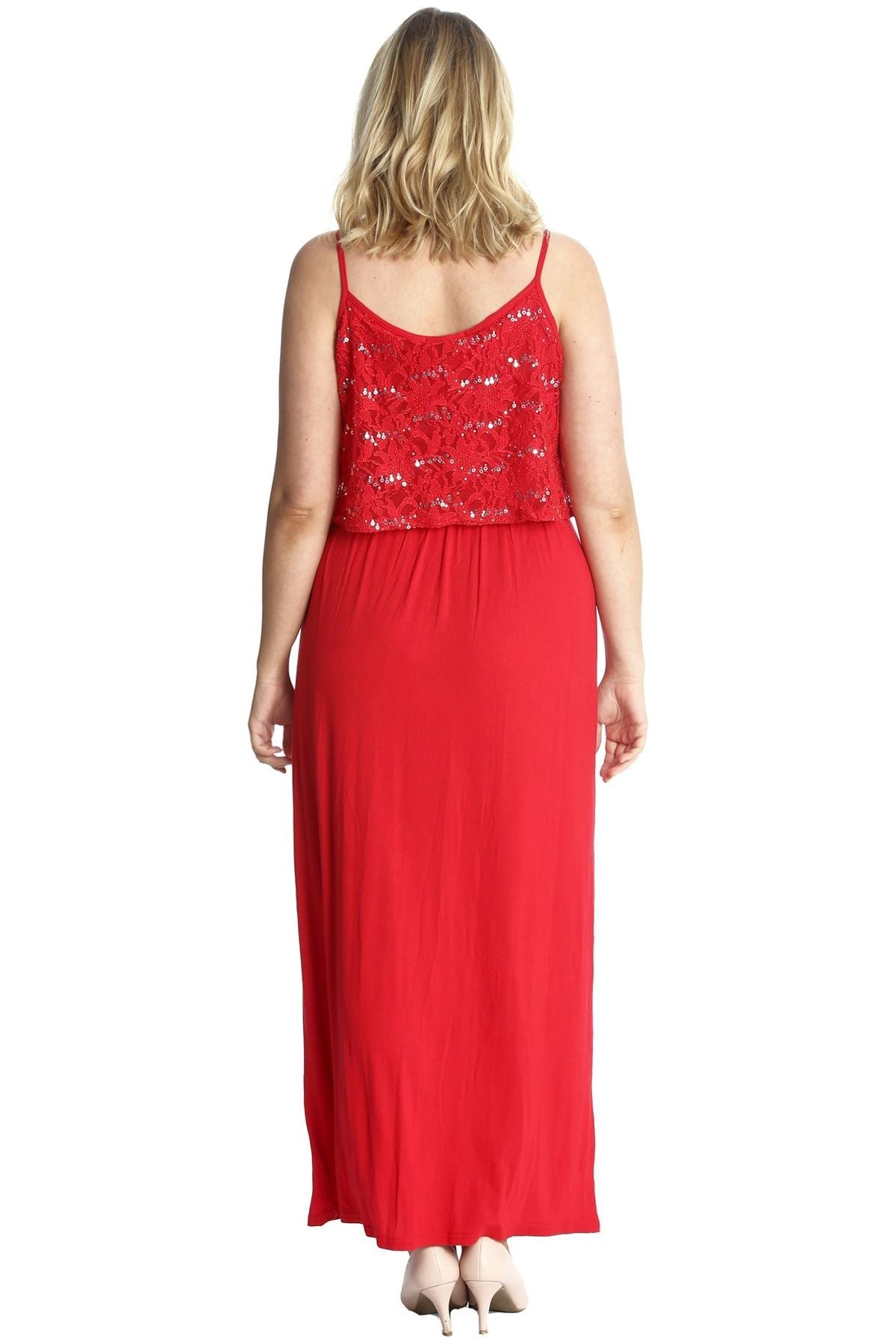 Plus Size Floral Sequin Lace Maxi Dress Dress WearAll