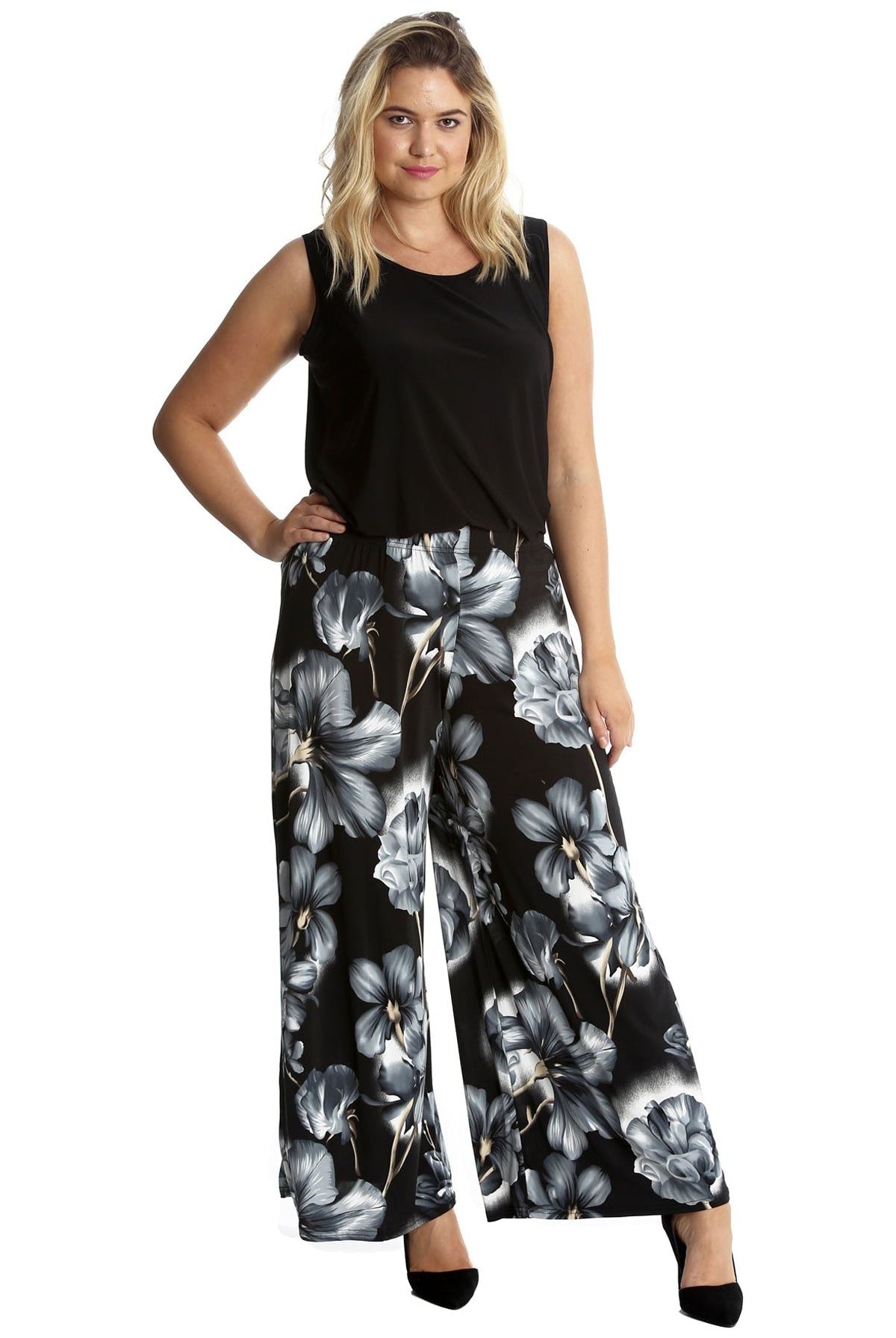 Plus Size Floral Print Palazzo Trouser Palazzo WearAll