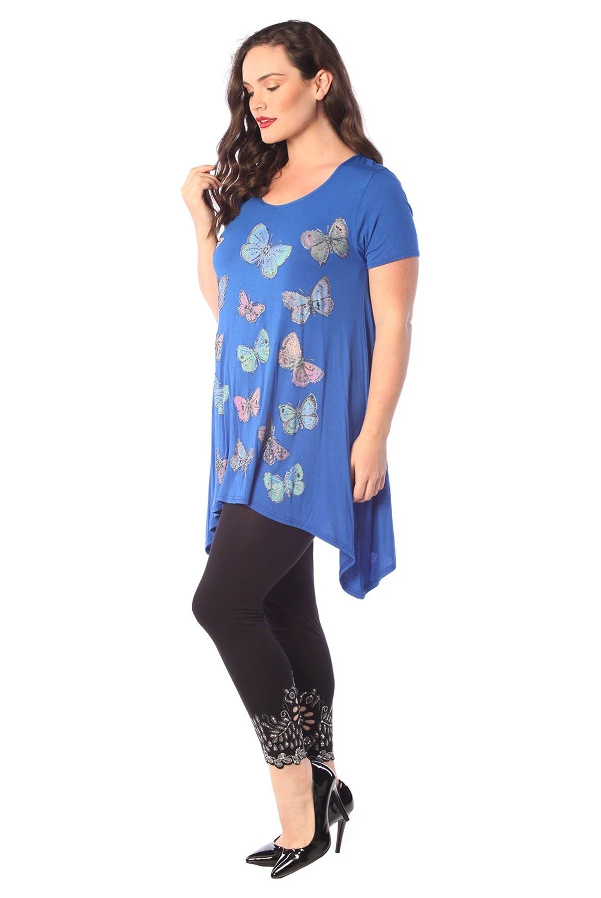 Butterfly Hanky Hem Short Sleeve Top
