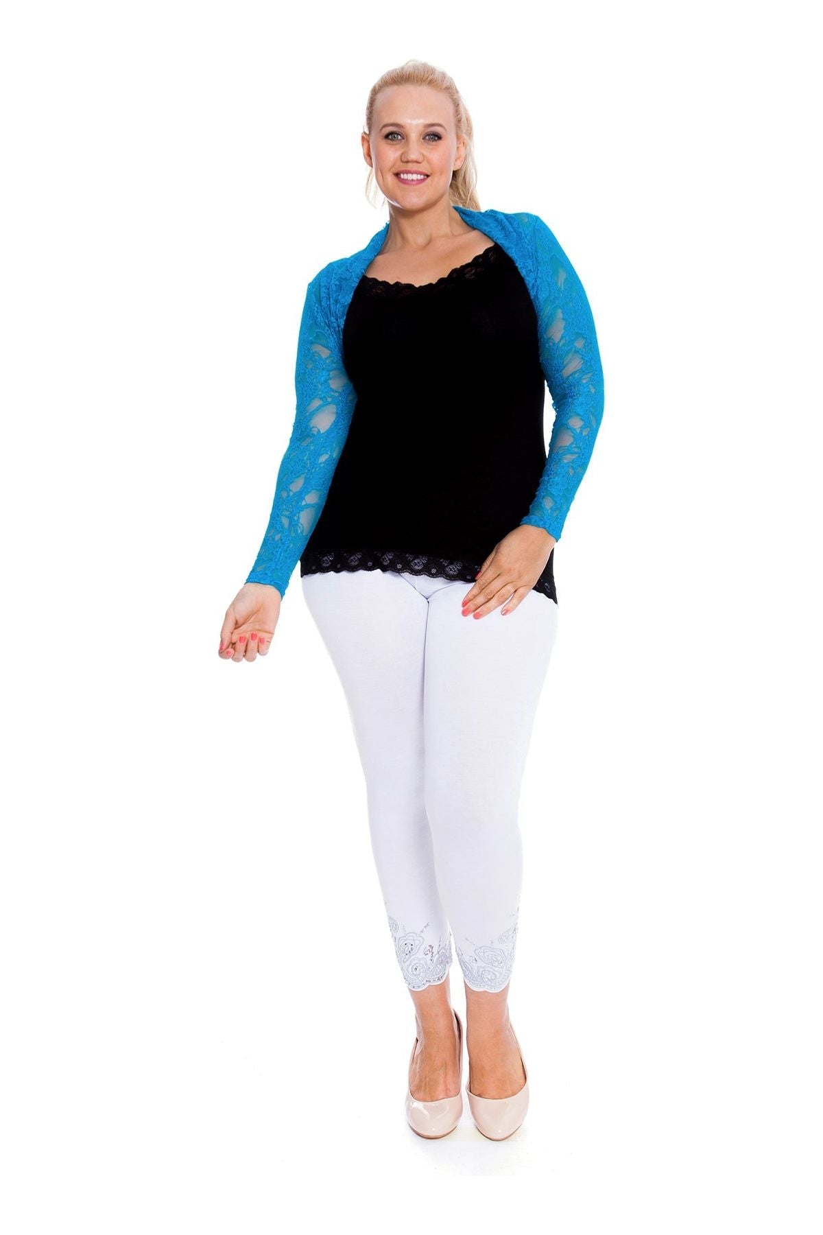 Plus Size Cropped Lace Bolero Shrug Tops WearAll