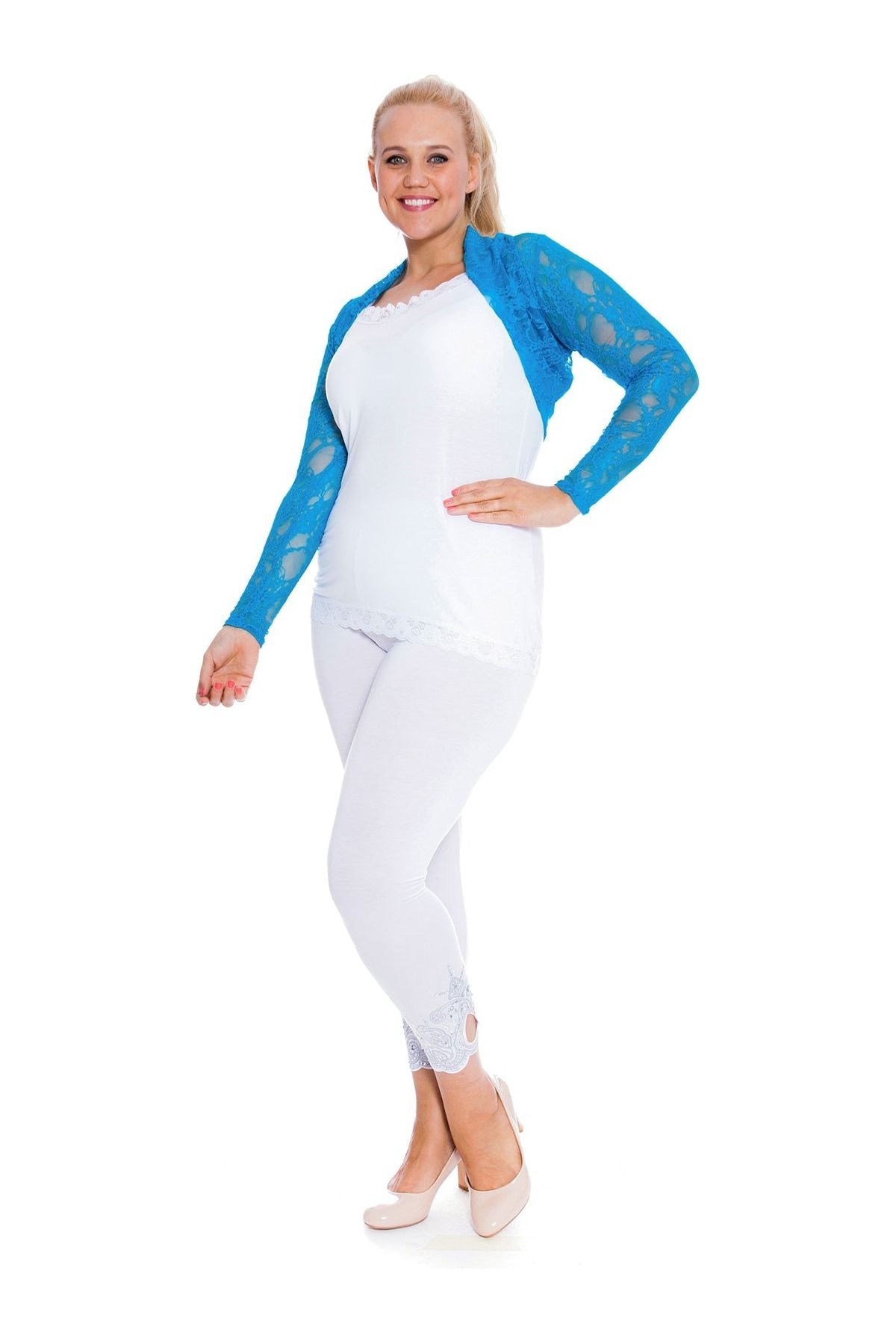 Plus Size Cropped Lace Bolero Shrug Tops WearAll