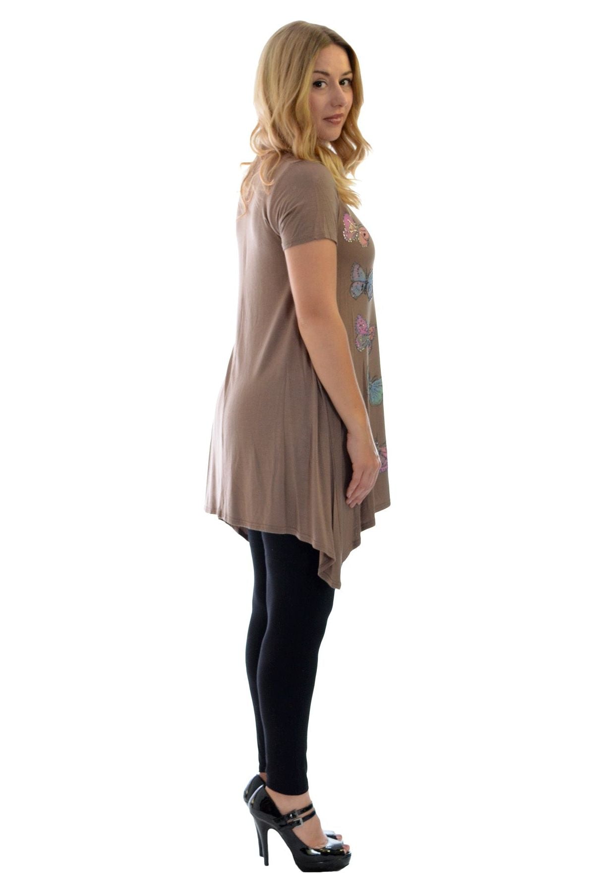 Butterfly Hanky Hem Short Sleeve Top