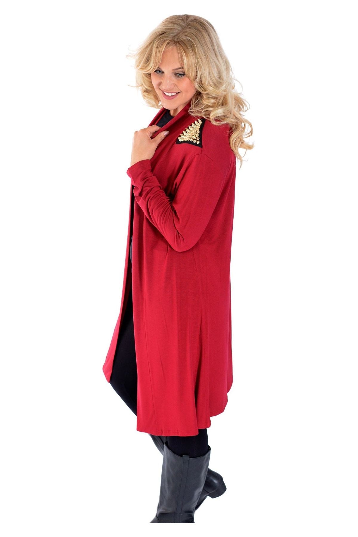 Plus Size Long Sleeve Spike Maxi Cardigan Maxi Cardigan WearAll