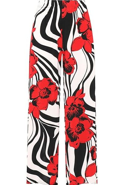 Zebra Floral Print Palazzo Trouser Palazzo WearAll