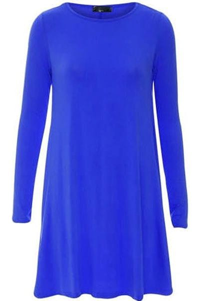 Plus Size Plain Ladies Swing Dress Top Dress WearAll