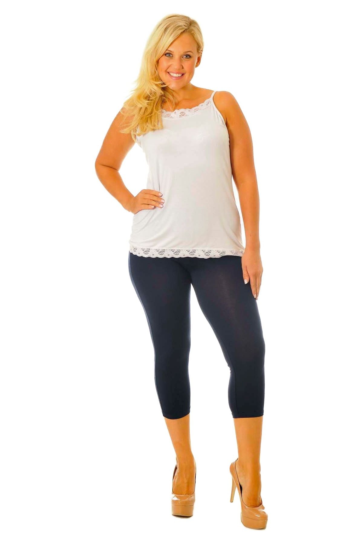 3/4 Length Cropped Leggings Leggings WearAll