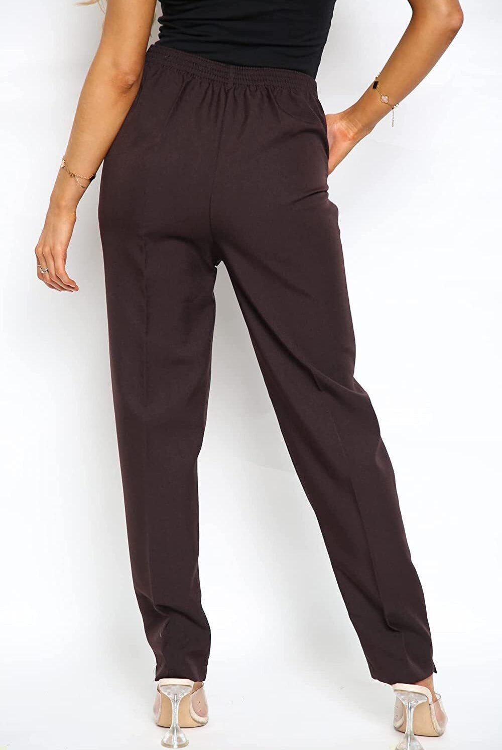 Half Elasticated Pocket Trouser - Brown, Grey, Light Blue Trousers WearAll