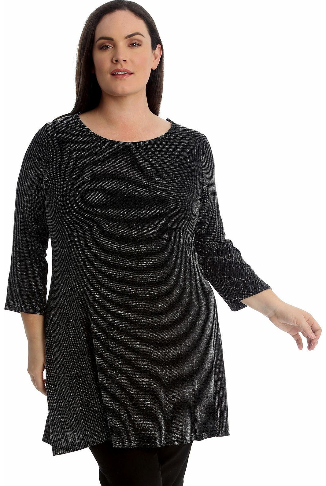 Lurex Sparkle Ladies Glitter Swing Short Dress WearAll Silver 18