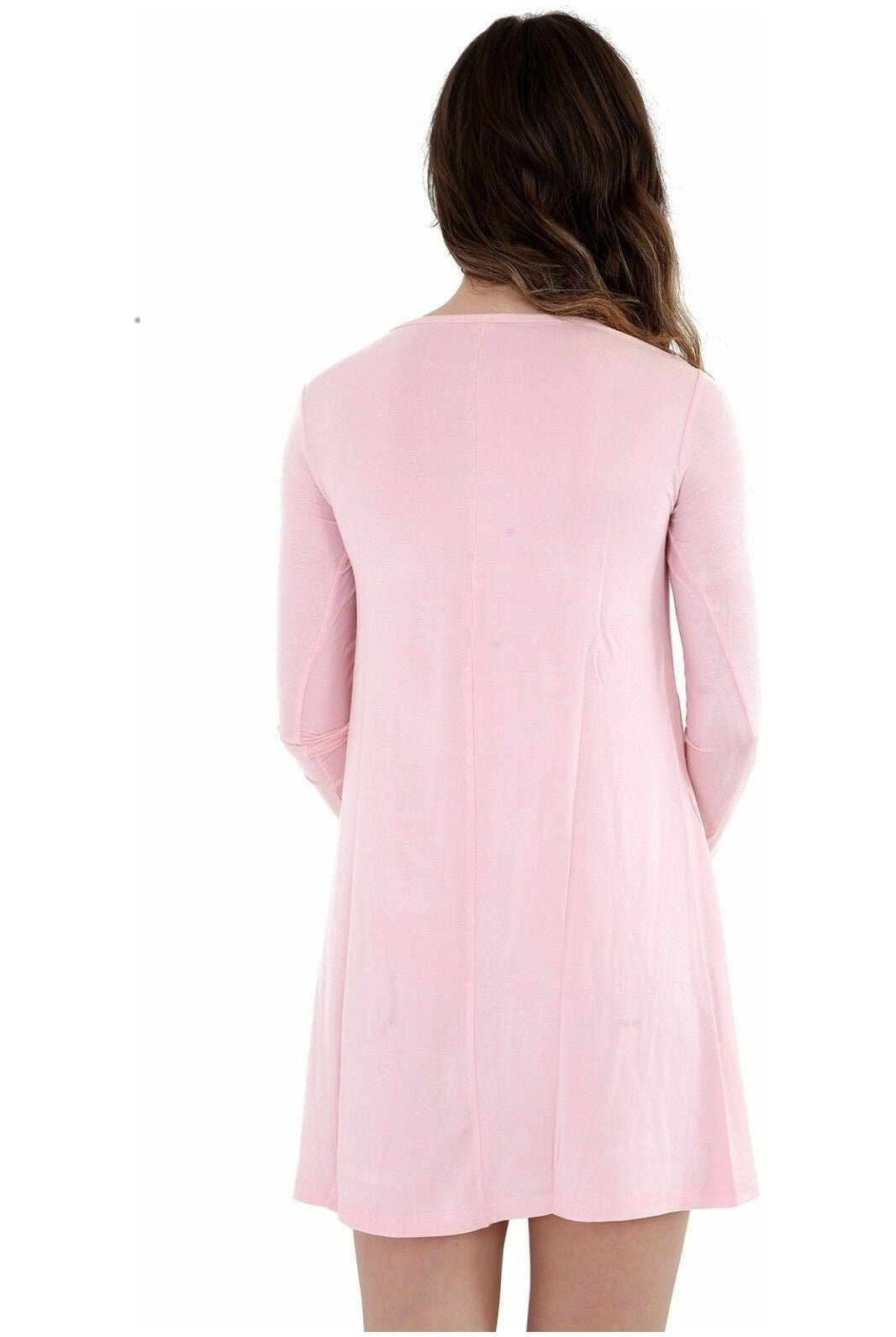 Plus Size Plain Ladies Swing Dress Top Dress WearAll