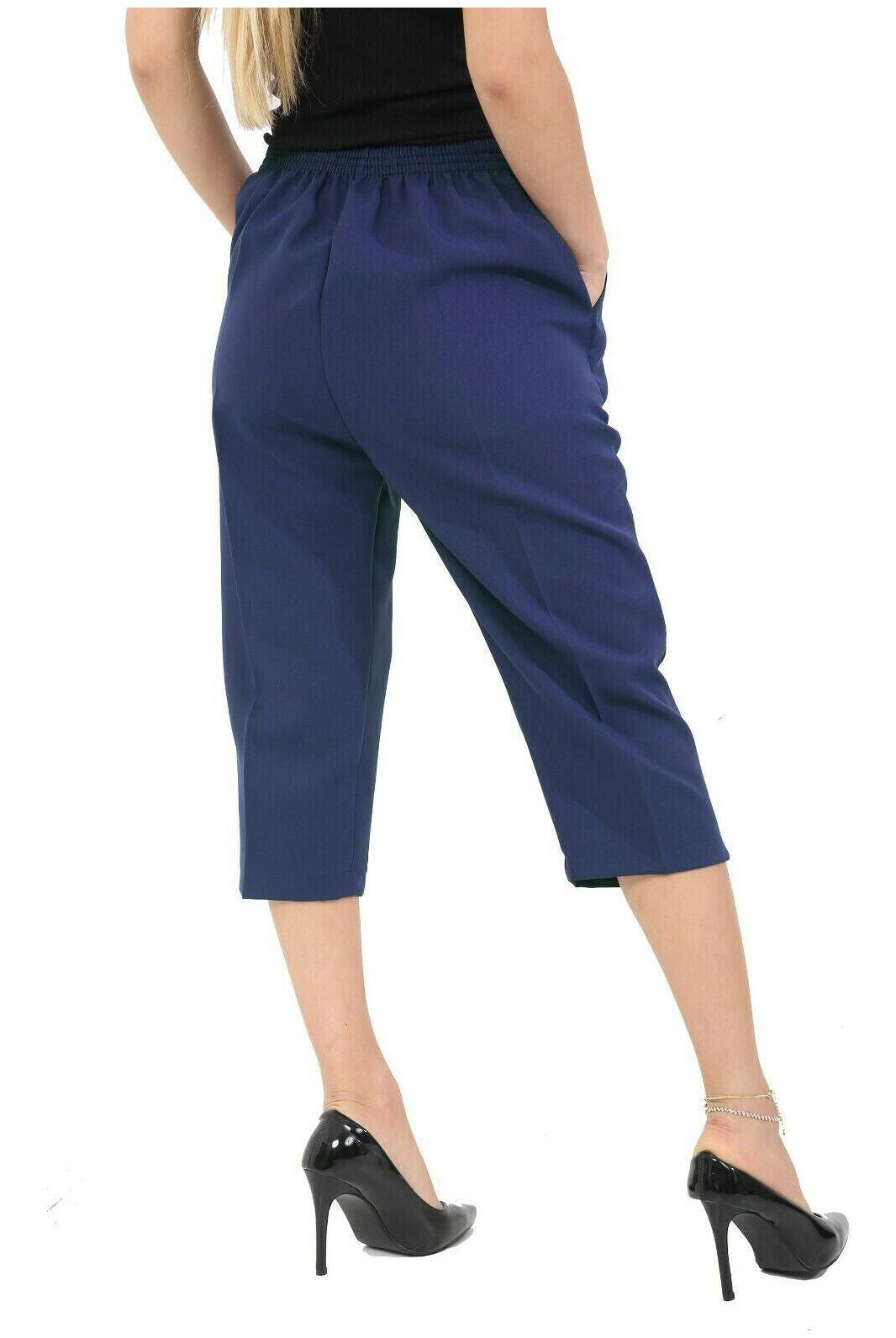 Ladies 3/4 Elasticated Trouser Shorts Trousers WearAll
