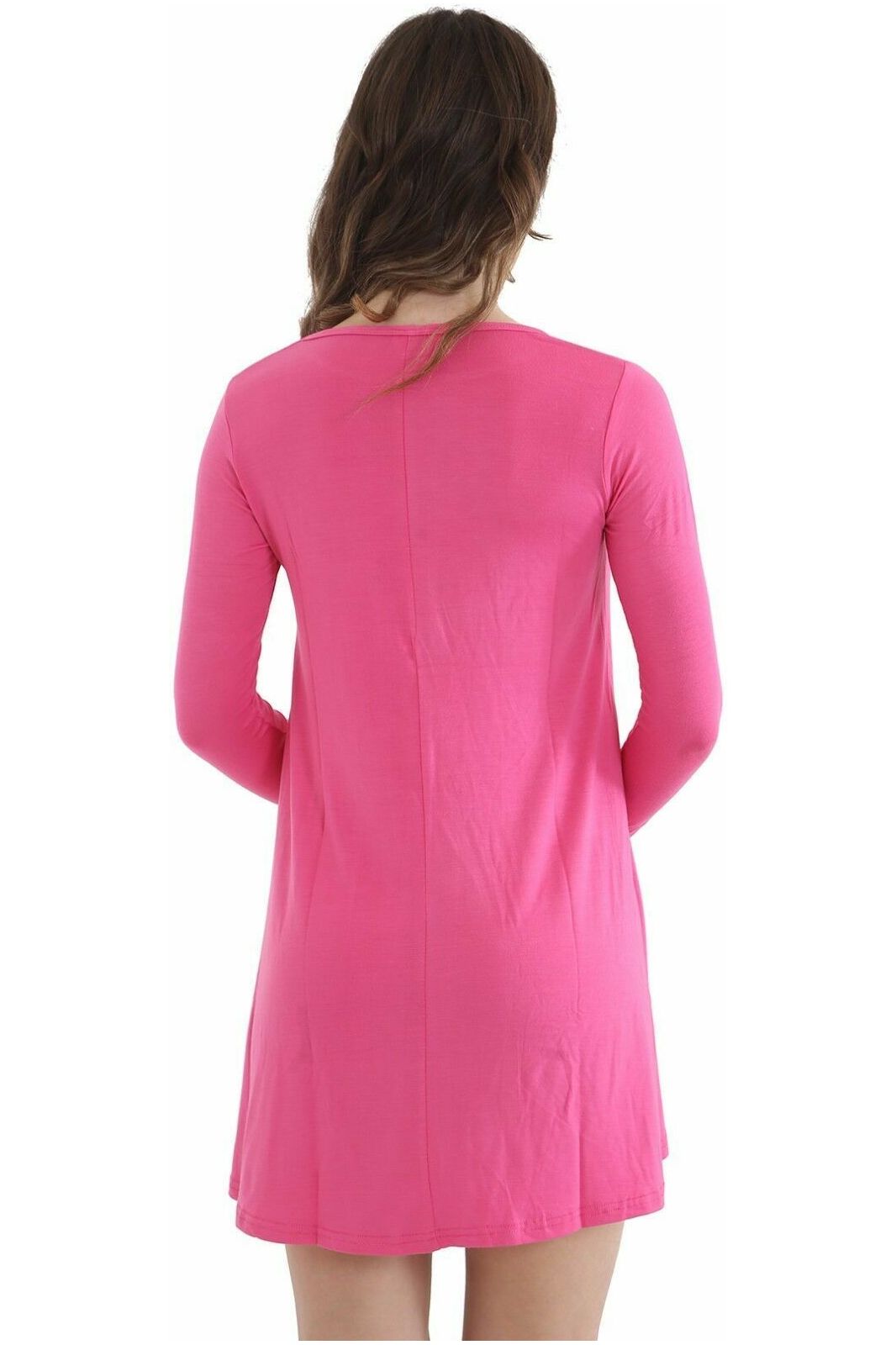 Plus Size Plain Ladies Swing Dress Top Dress WearAll