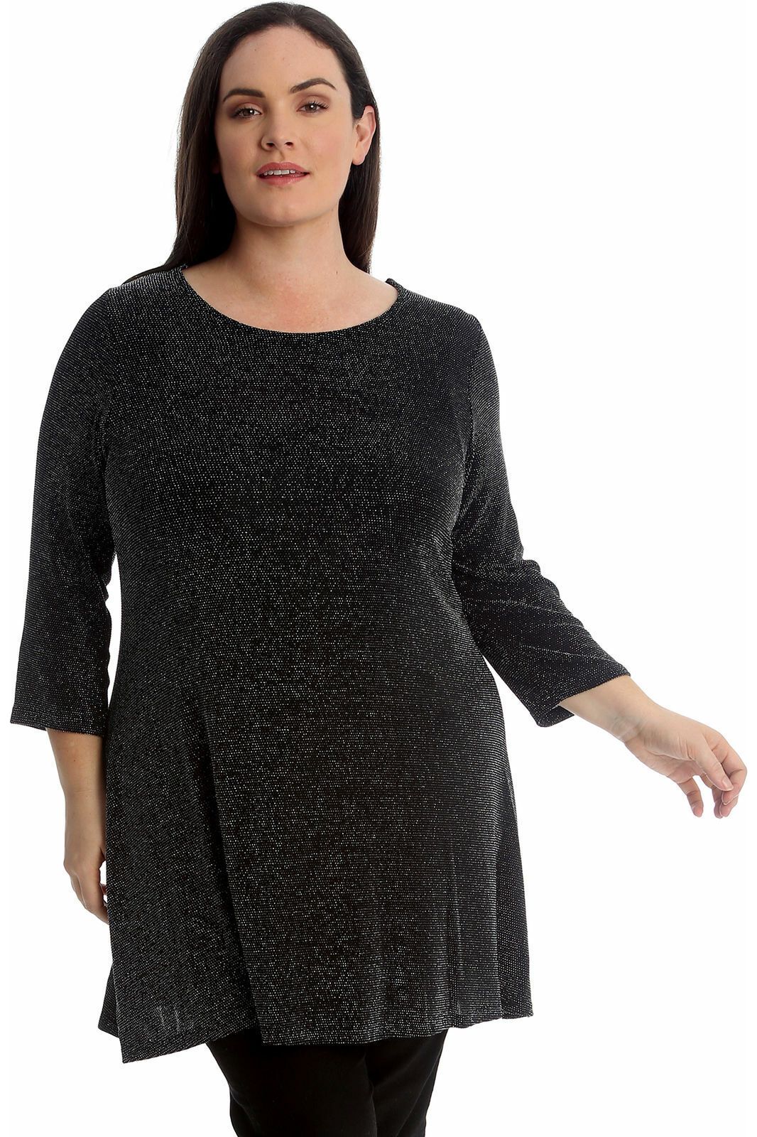 Lurex Sparkle Ladies Glitter Swing Short Dress WearAll Silver 16