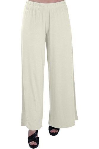 Wide Leg Flared Plain Palazzo Trouser Palazzo WearAll Cream 8-10